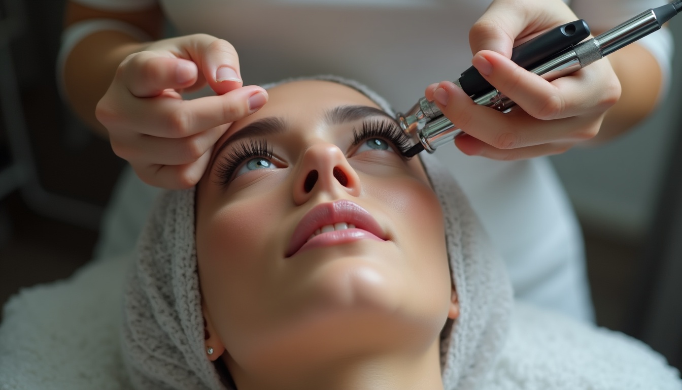 Femeie cu gene laminate, ilustrând preturi laminare gene și beneficiile procedurii