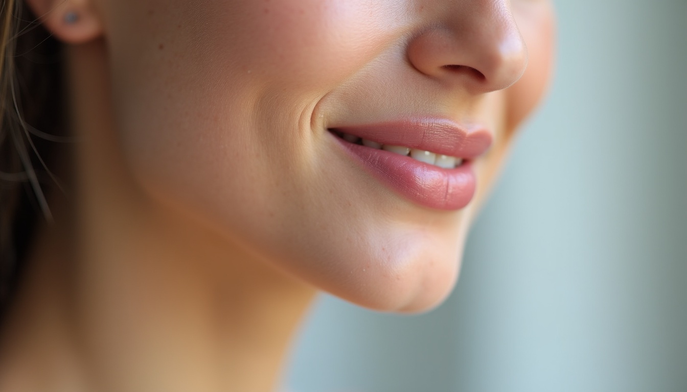 Micropigmentare buze vindecate 2026: Femeie zâmbind cu buze perfect conturate