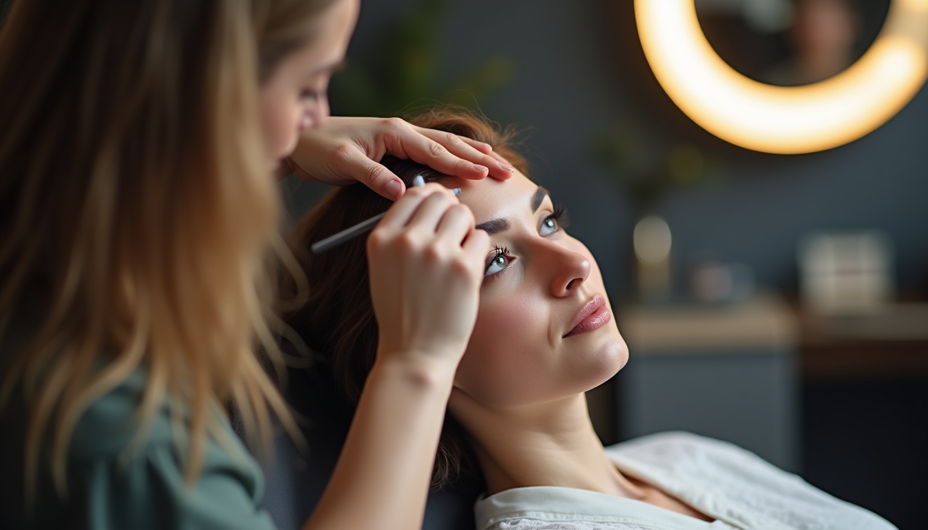 Femeie zambind cu sprancene micropigmentate perfect in Ploiesti